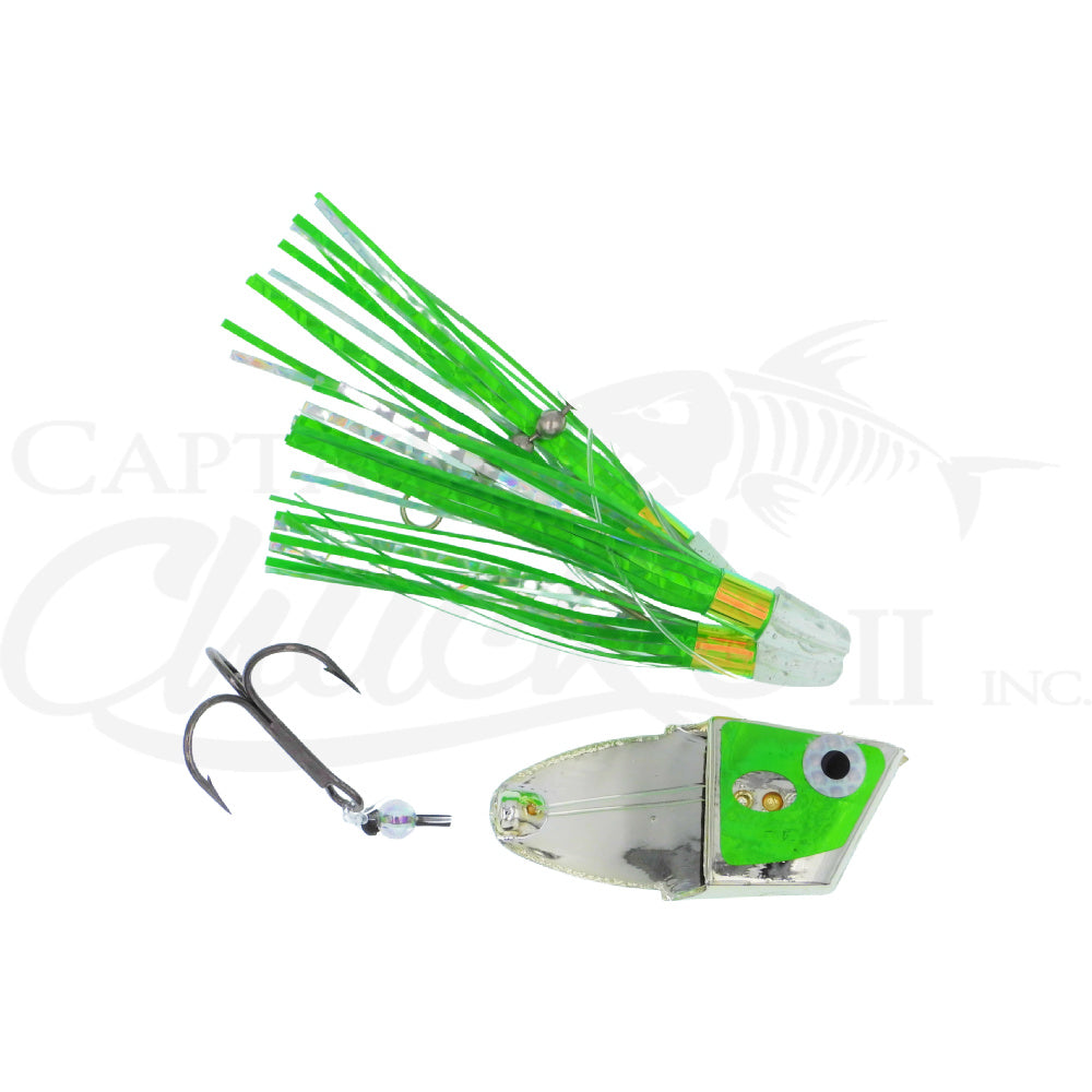 big chucks fishing lures Big Weenie Meat Rig Chrome Green Electric