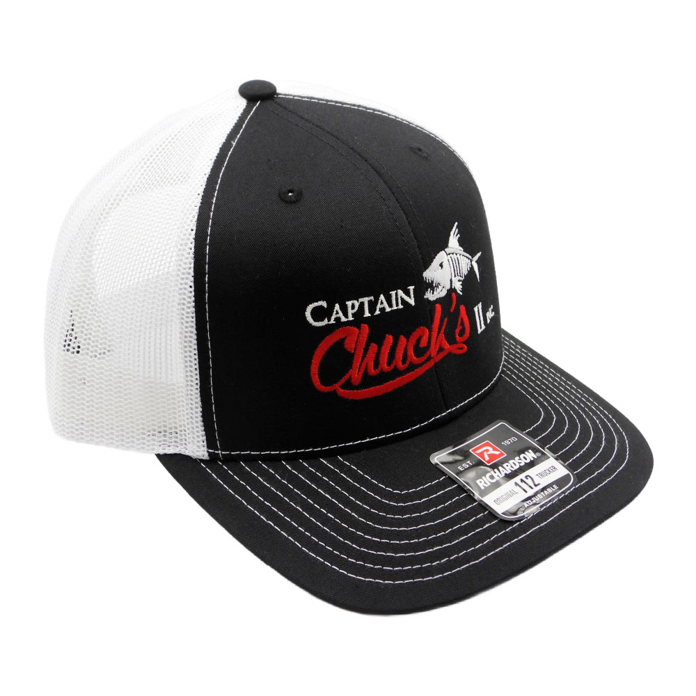 Captain Chuck's Trucker Hat Black/White