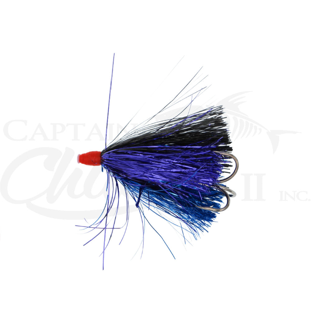 black and blue fishing lure Coho Fly Black Blue Purple