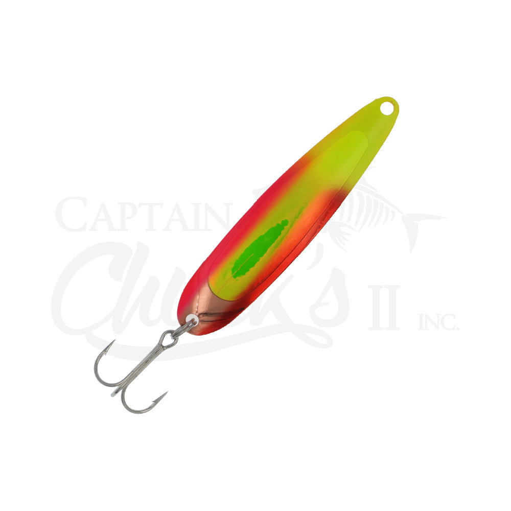 copper spoon fishing lure Michigan Stinger UV Chart. Pooh Yellow Copper – Captain Chuck's II