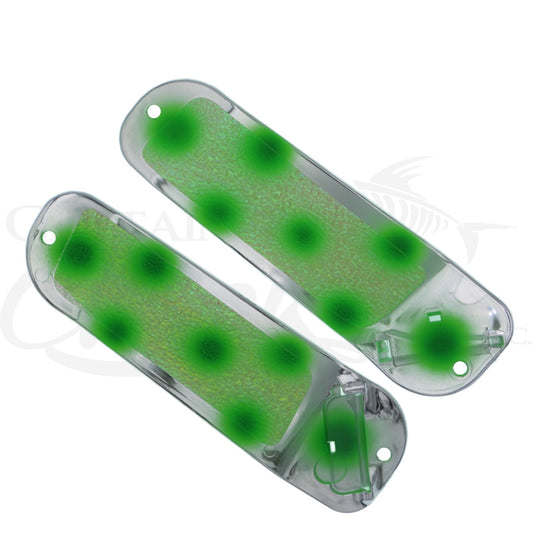 Flip Fin Paddle 8" Chrome Green Dot