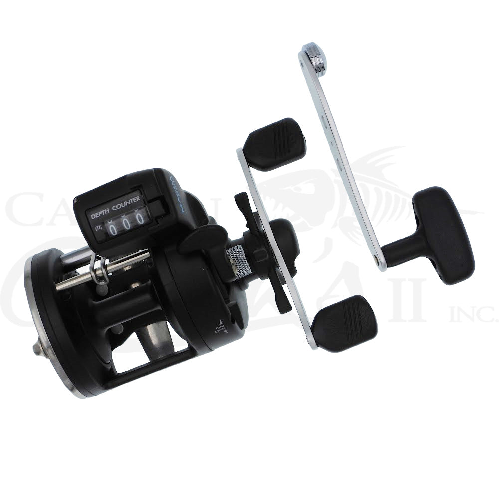 magda pro okuma depth counter reel 45DX The mechanical line counter function measures in feet and has a rubber push button reset OKUMA MAGDA PRO MA 20DX